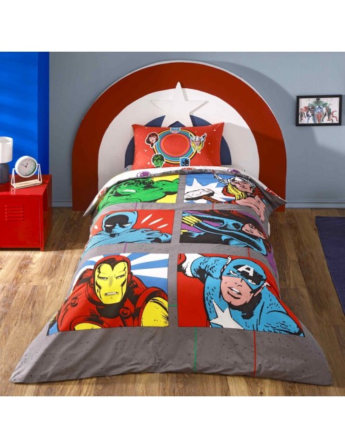 TAC Disney / Avengers Face To Face Лицензионные Комплекты детского постельного белья с героями из мультиков Ранфорс