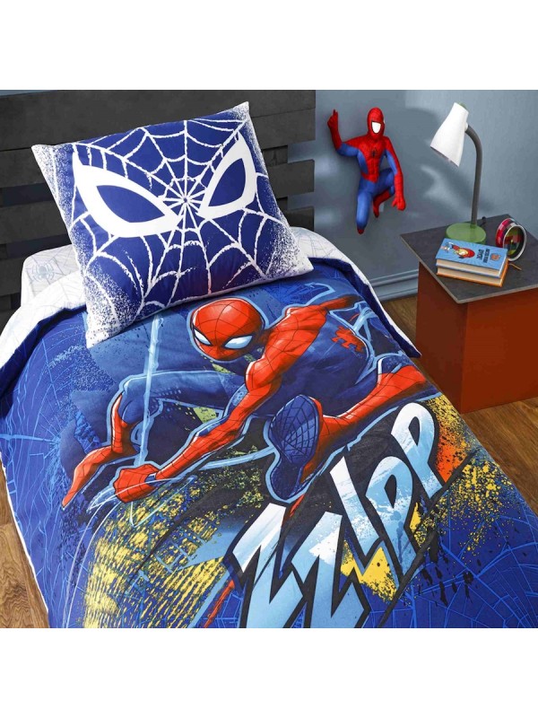 TAC Disney / Spider man Blue city Лицензионные Комплекты детского постельного белья с героями из мультиков Ранфорс