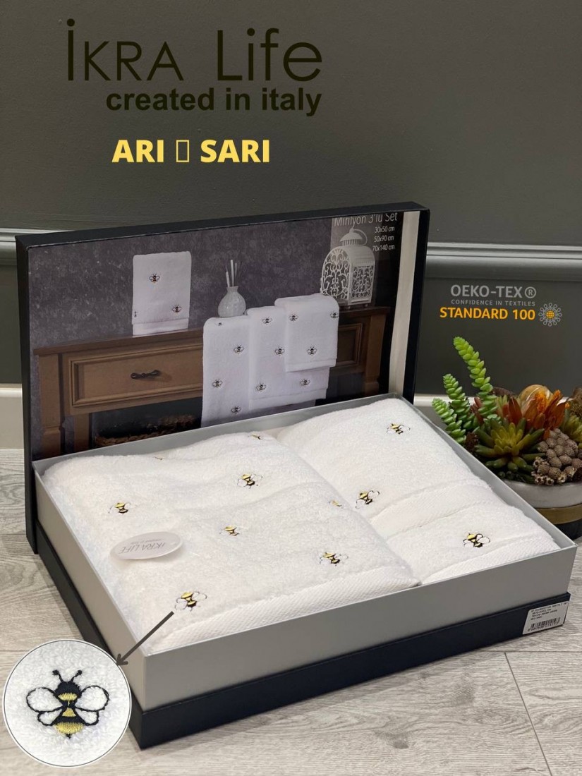 Ikra Life Ari Sari / Подарочный набор полотенец из 3-х предметов