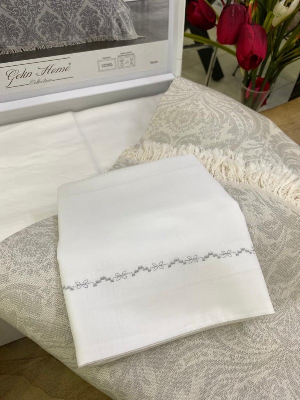 GELIN HOME TRUVA GRI | Комплект постельного белья с покрывалом/пике
