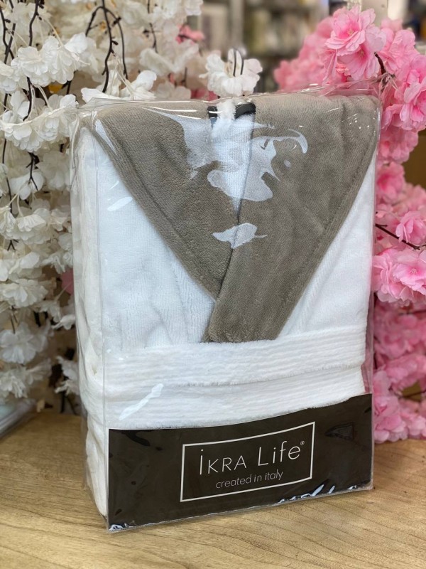 Банный халат IKRA LIFE - THINK LOVE BEJ