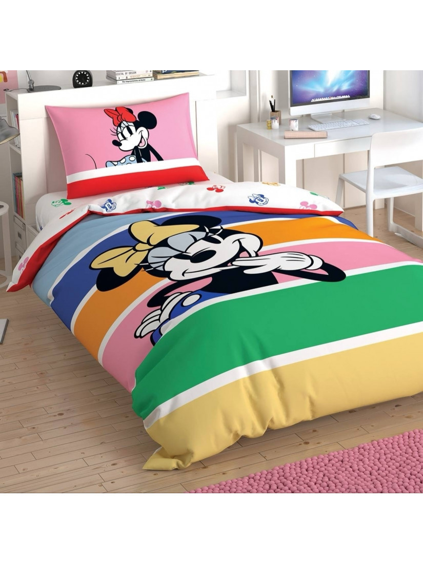 TAC Disney / MINNIE MOUSE RAINBOW Лицензионные Комплекты детского постельного белья с героями из мультиков Ранфорс