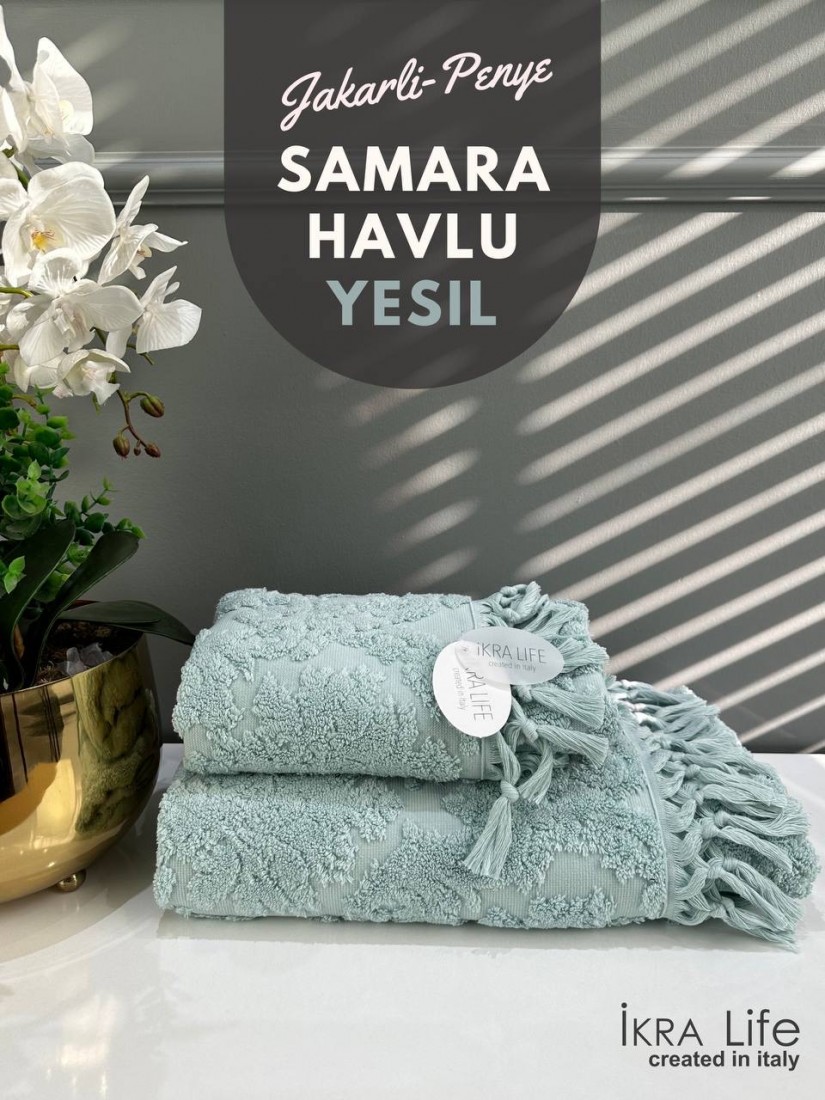 Полотенца Ikra Life Samara yesil jakard penye 70х140 см