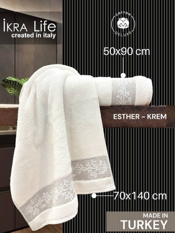 Полотенца Ikra Life Esther krem 50х90 см